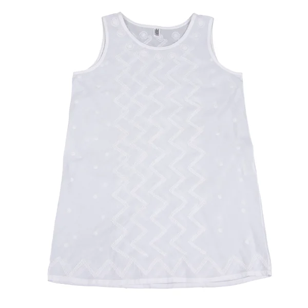ISSEY MIYAKE HaaT Embroidered Cotton Sleeveless Top K-172897_002