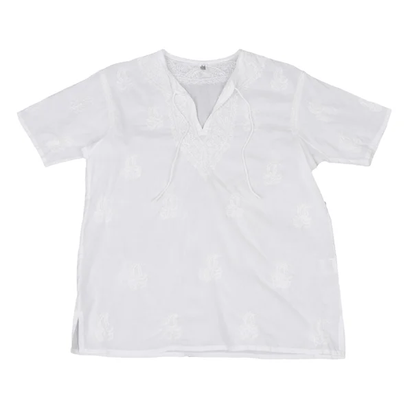 ISSEY MIYAKE HaaT Cotton Embroidered Neck Tie Blouse K-172898_002
