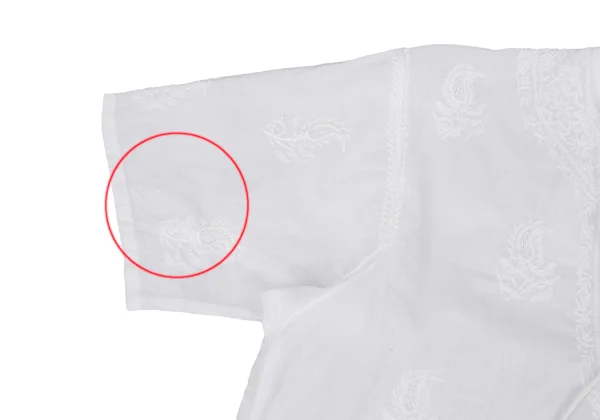 ISSEY MIYAKE HaaT Cotton Embroidered Neck Tie Blouse K-172898_007