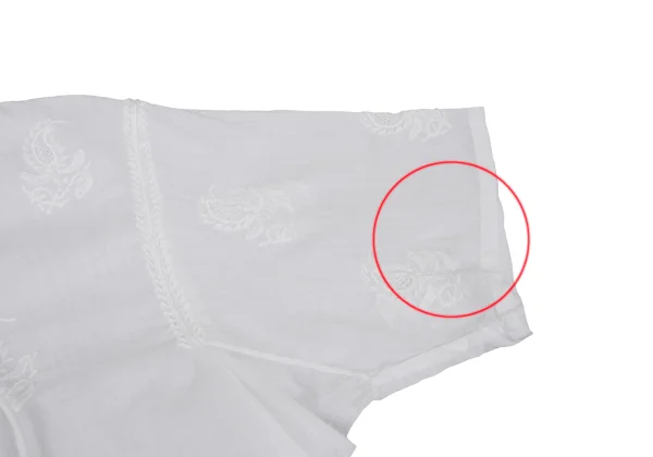 ISSEY MIYAKE HaaT Cotton Embroidered Neck Tie Blouse K-172898_009