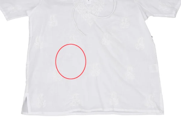 ISSEY MIYAKE HaaT Cotton Embroidered Neck Tie Blouse K-172898_011
