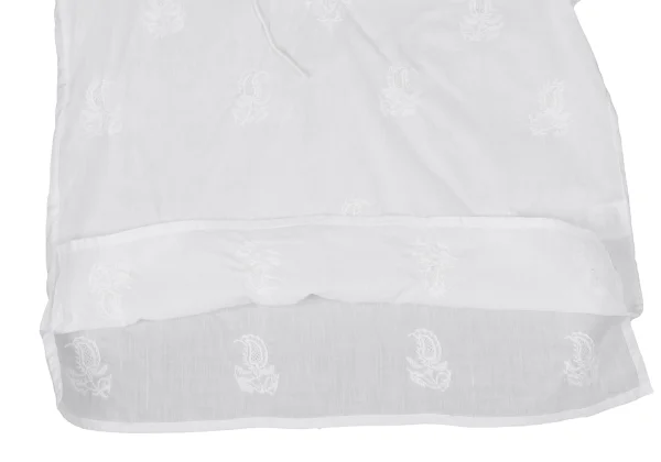 ISSEY MIYAKE HaaT Cotton Embroidered Neck Tie Blouse K-172898_013