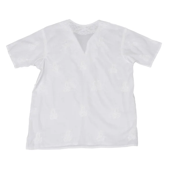 ISSEY MIYAKE HaaT Cotton Embroidered Neck Tie Blouse K-172898_014