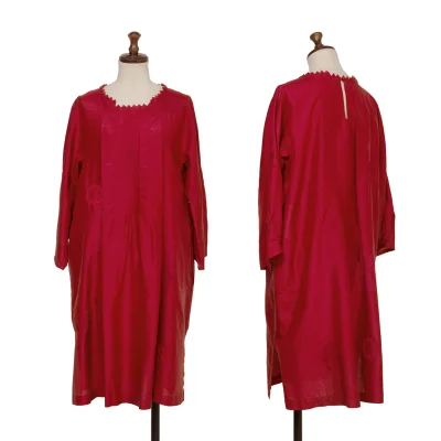 ISSEY MIYAKE HaaT Silk Zigzag Cutting Tucked dress