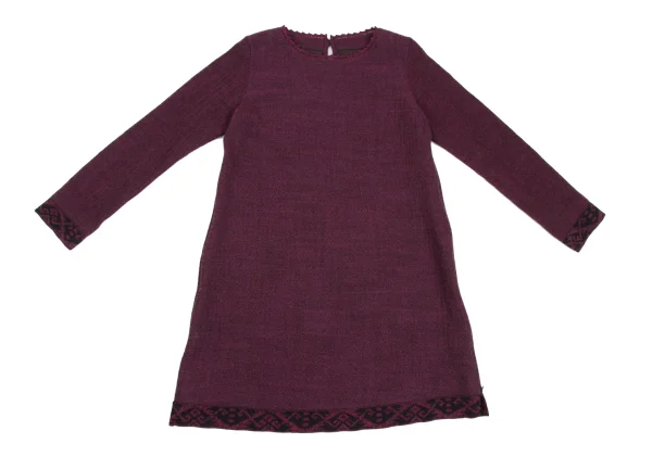 ISSEY MIYAKE HaaT Zigzag Neck Wool Dress K-172906_002