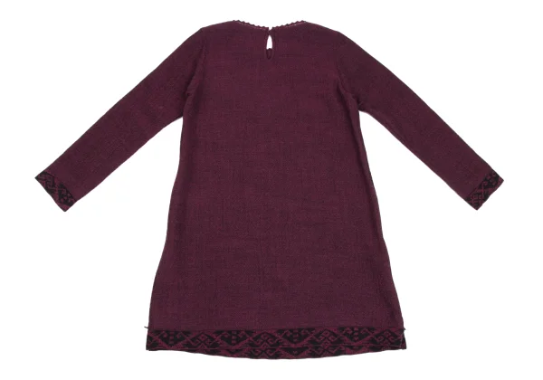 ISSEY MIYAKE HaaT Zigzag Neck Wool Dress K-172906_012