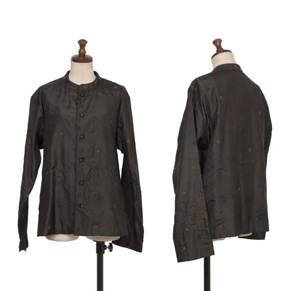 ISSEY MIYAKE HaaT Silk Floral Embroidery Jacket Black 3 K-172915_001