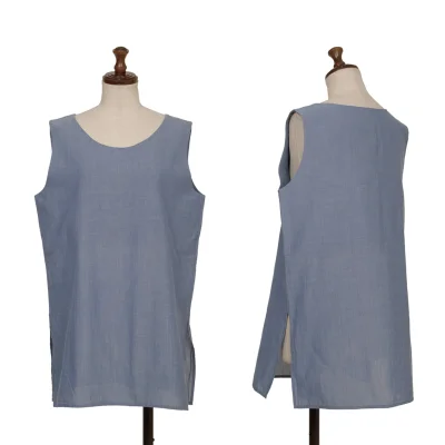 ISSEY MIYAKE PERMANENTE Cotton Side Slit Sleeveless Top