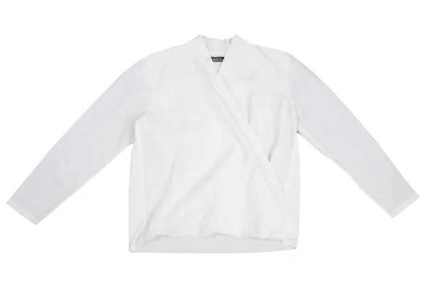 ISSEY MIYAKE PERMANENTE Cotton Drape Wrap-Front Blouse K-172917_002