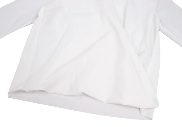 ISSEY MIYAKE PERMANENTE Cotton Drape Wrap-Front Blouse K-172917_008