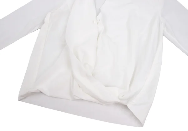 ISSEY MIYAKE PERMANENTE Cotton Drape Wrap-Front Blouse K-172917_009