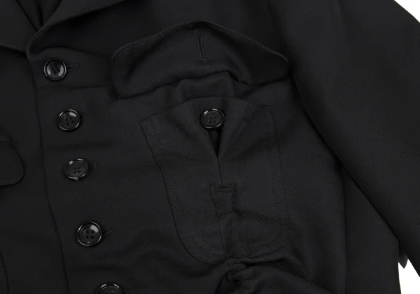 COMME des GARCONS HOMME PLUS Poly Gaba Gathered Military Jacket K-172920_006