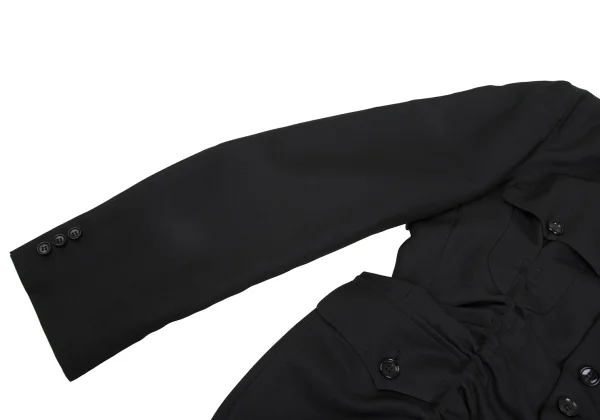 COMME des GARCONS HOMME PLUS Poly Gaba Gathered Military Jacket K-172920_008