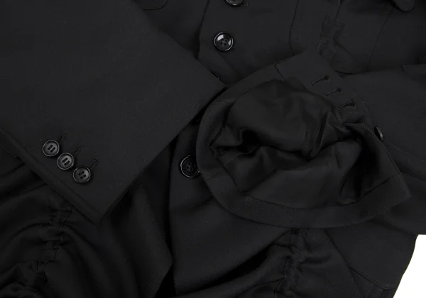 COMME des GARCONS HOMME PLUS Poly Gaba Gathered Military Jacket K-172920_009