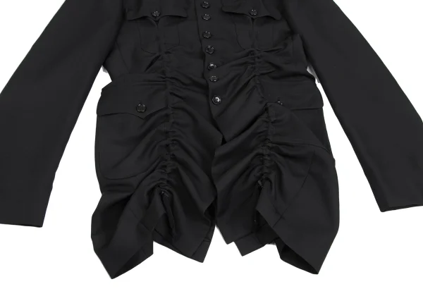 COMME des GARCONS HOMME PLUS Poly Gaba Gathered Military Jacket K-172920_010