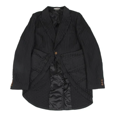 COMME des GARCONS HOMME PLUS Stripe Dot Weave Cutaway Jacket