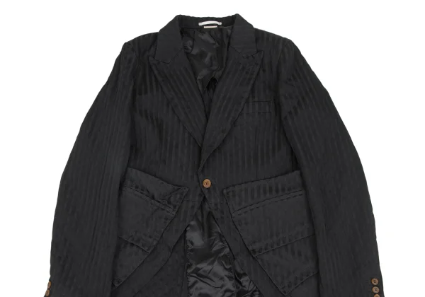 COMME des GARCONS HOMME PLUS Stripe Dot Weave Cutaway Jacket K-172921_002