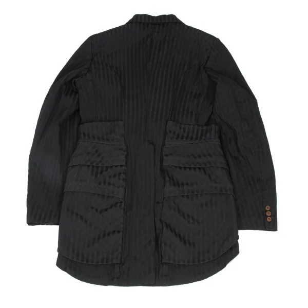 COMME des GARCONS HOMME PLUS Stripe Dot Weave Cutaway Jacket K-172921_011