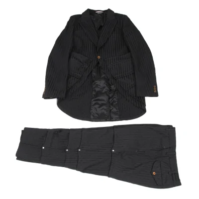 COMME des GARCONS HOMME PLUS Stripe Dot Weave Jacket & Pants