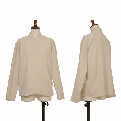ISSEY MIYAKE PERMANENTE Cotton Drape Wrap-Front Blouse