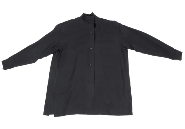ISSEY MIYAKE PERMANENTE Silk Open Collar Shirt K-172938_002
