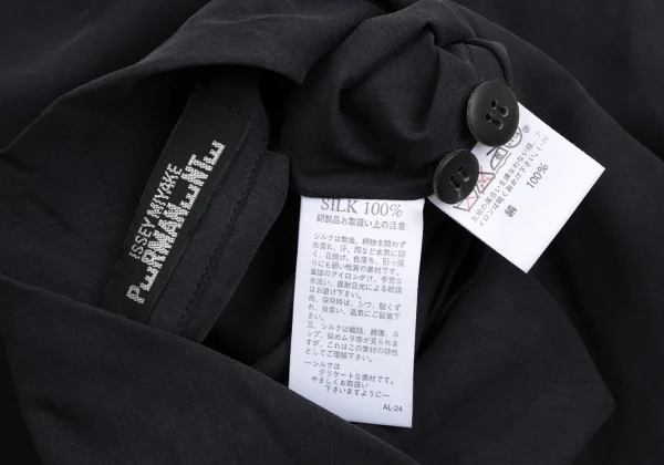 ISSEY MIYAKE PERMANENTE Silk Open Collar Shirt K-172938_016