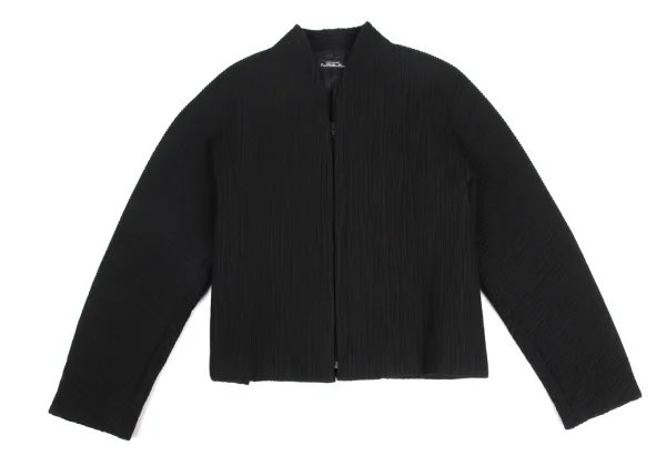 ISSEY MIYAKE PERMANENTE Cotton Ribbed-Design Padded Collarless Jacket K-172942_002