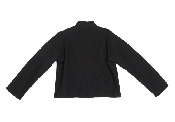 ISSEY MIYAKE PERMANENTE Cotton Ribbed-Design Padded Collarless Jacket K-172942_010
