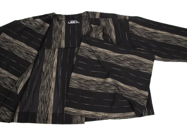 ISSEY MIYAKE PERMANENTE Faded Stripe Layered Design Buttonless Jacket K-172943_010