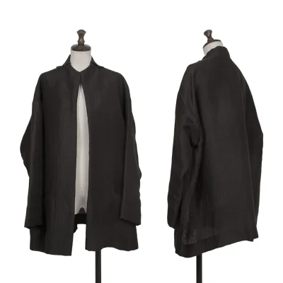 ISSEY MIYAKE PERMANENTE Linen Blend Buttonless Half Coat