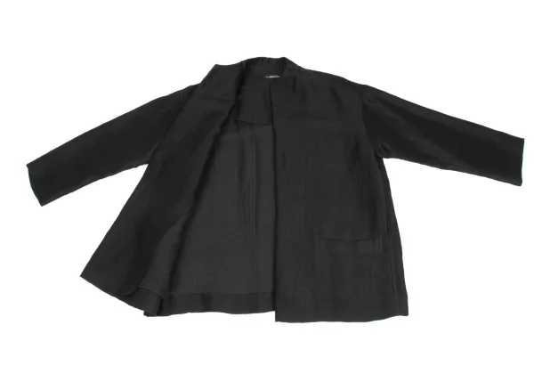 ISSEY MIYAKE PERMANENTE Linen Blend Buttonless Half Coat K-172944_010