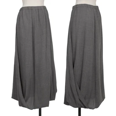 ISSEY MIYAKE PERMANENTE Wool Drape Hem Skirt