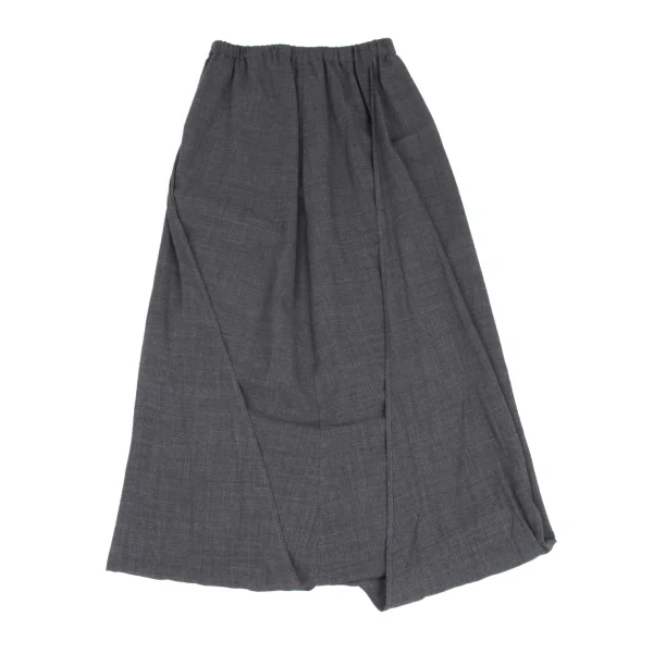 ISSEY MIYAKE PERMANENTE Wool Drape Hem Skirt K-172946_002