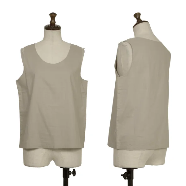 ASHA BY MDS Cotton Sleeveless Top Khaki S-M K-172947_001