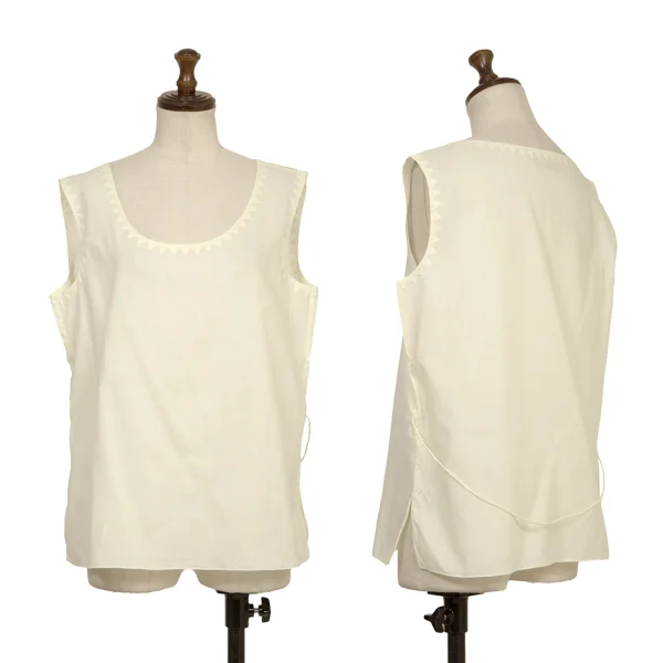 ASHA BY MDS Zigzag Trim Cord Design Sleeveless Top Yellow S-M K-172948_001