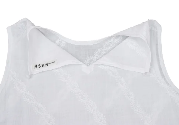 ASHA BY MDS Bias Embroidery Striped Sleeveless Top K-172953_011