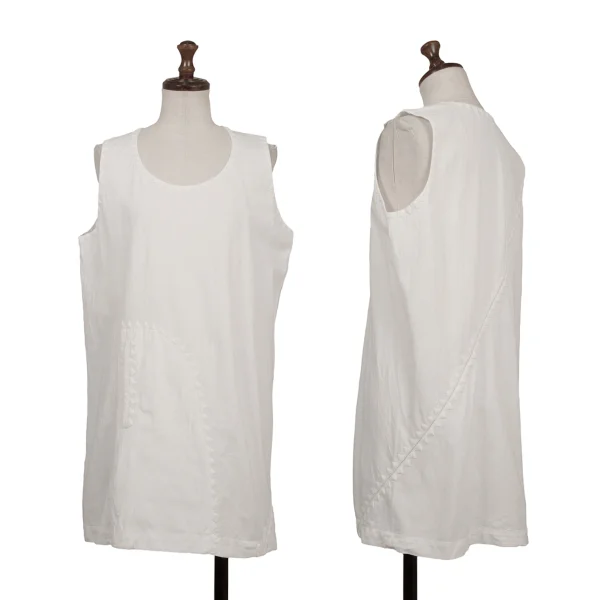 ASHA BY MDS Cotton Zigzag Design Sleeveless Top White M K-172956_001