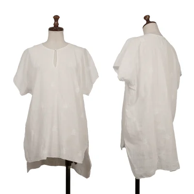 ASHA BY MDS Cotton Embroidery Short Sleeve Blouse