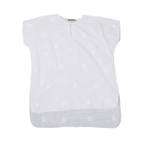 ASHA BY MDS Cotton Embroidery Short Sleeve Blouse K-172958_002