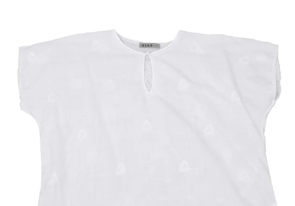 ASHA BY MDS Cotton Embroidery Short Sleeve Blouse K-172958_003