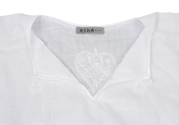 ASHA BY MDS Cotton Embroidery Short Sleeve Blouse K-172958_006