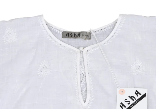 ASHA BY MDS Cotton Embroidered Short Sleeve Blouse K-172959_004