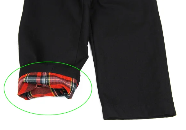 Y's Wool Check Double-faced Cropped Pants K-172961_010