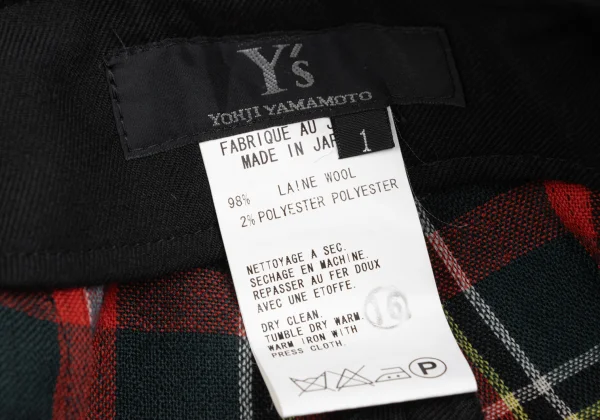 Y's Wool Check Double-faced Cropped Pants K-172961_017