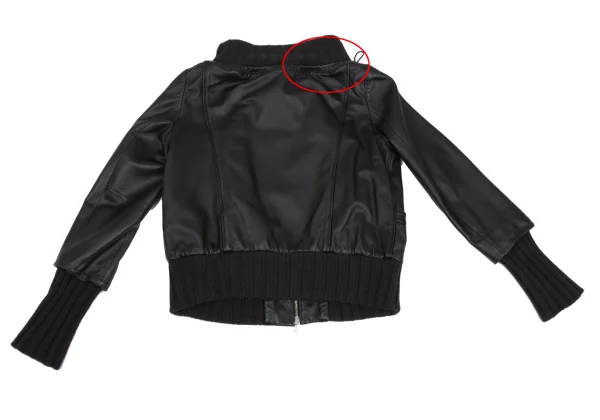 TSUMORI CHISATO Gathered Neck Lamb Leather Blouson K-172963_016