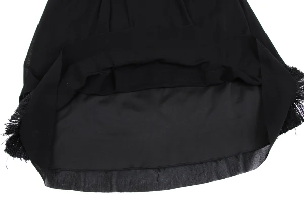VIVIENNETAM Hem Taping Fringe Mesh Skirt K-172964_009