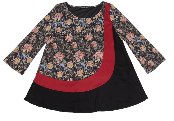VIVIENNETAM Floral Printed Curve Switching Top K-172965_002