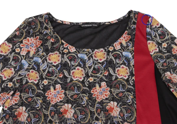 VIVIENNETAM Floral Printed Curve Switching Top K-172965_003