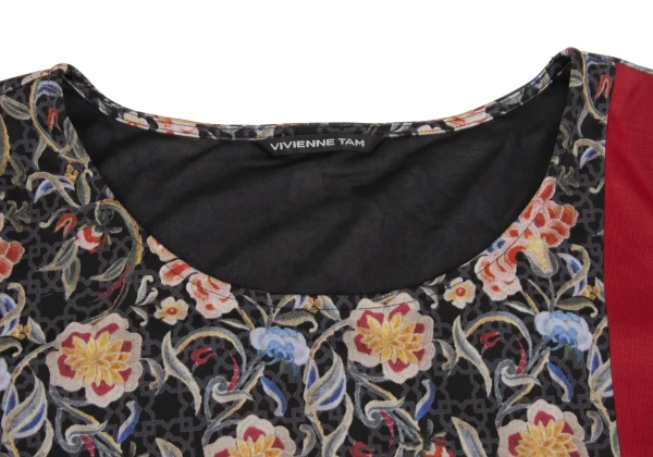 VIVIENNETAM Floral Printed Curve Switching Top K-172965_005