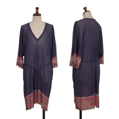 VIVIENNETAM Native Pattern Switching Mesh Tunic